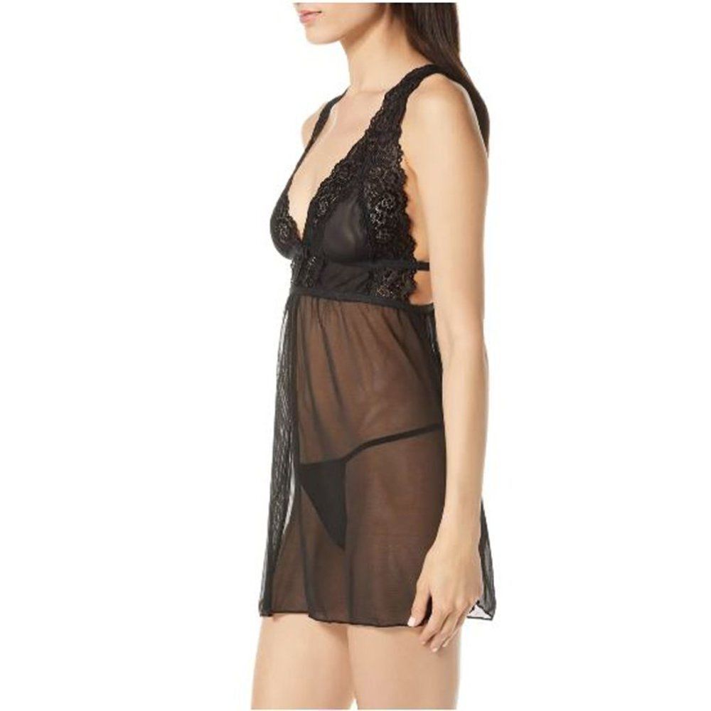 Lace Frame Empire Babydoll G-String Set Lingerie - Picture 5 of 8